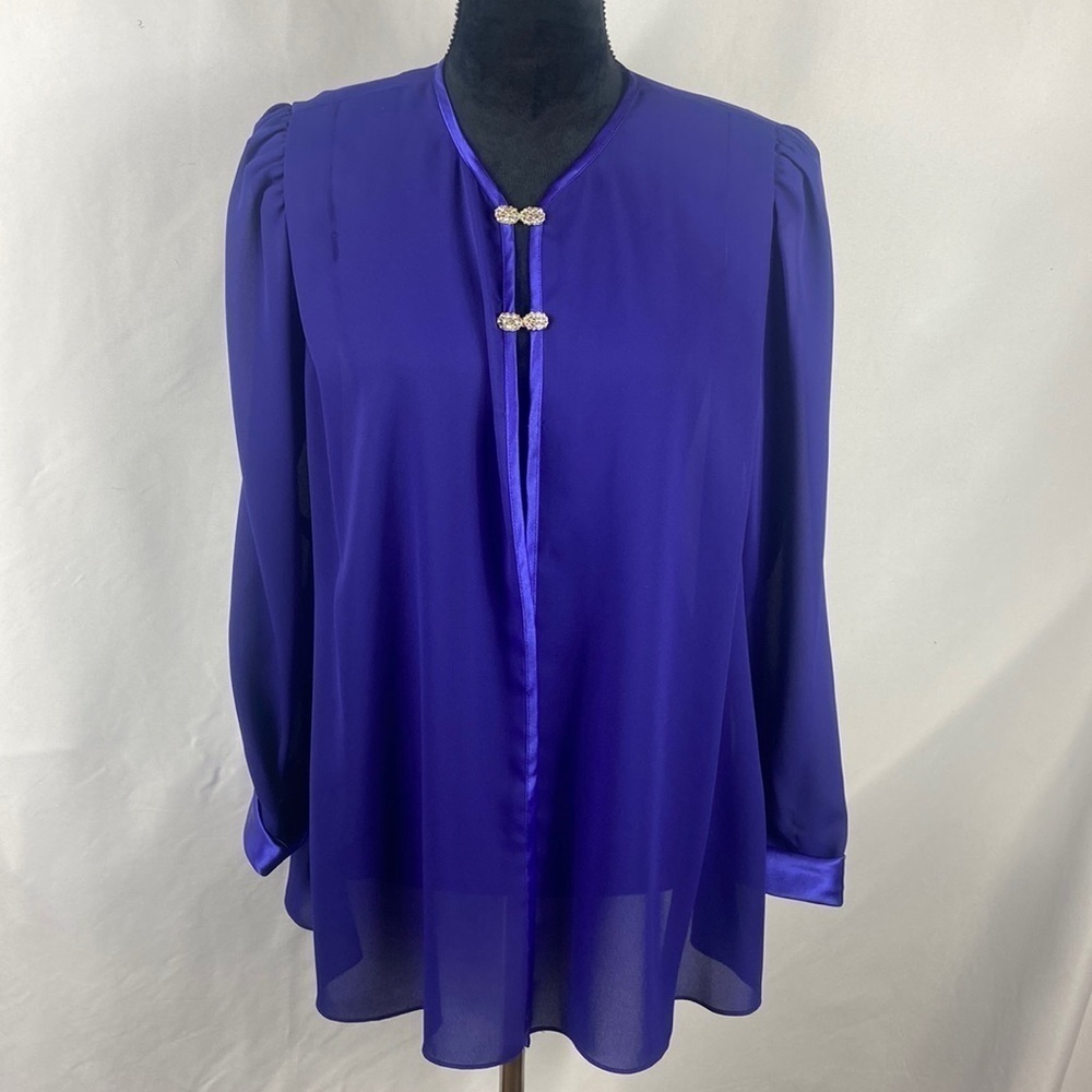 Patra Chiffon Sheer Modest Tunic with Sparkle Clasps and Shoulder Pads